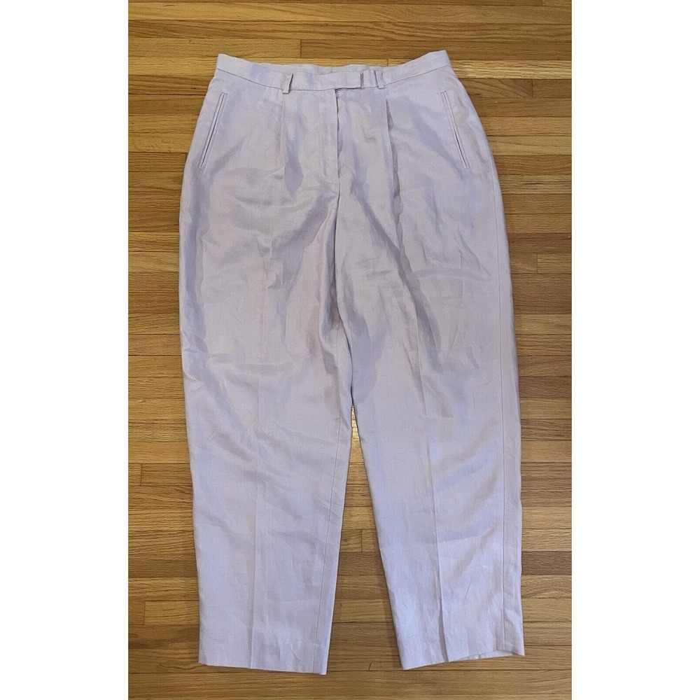 Ralph Lauren RETRO Lilac linen Size 16 High Waist Lined‎ Pants